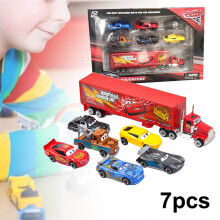 7pcs Cars 2 Lightning McQueen Racer Auto & Mack Truck Kinder Spielzeug Sammlung Set Geschenke