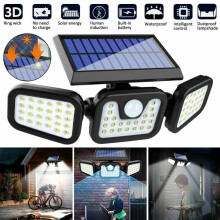 74 LED Solar Powered PIR Motion Sensor Wall Light Garden Security Lamp Outdoor