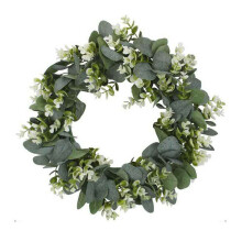 Guirnalda Topiary Artificial Hoja de Eucalipto Colgante de Puerta Guirnalda Decoración de Boda 13"