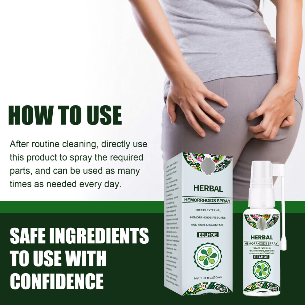Skesrjtop Natural Herbal Hemorrhoids Spray Hemorrhoids Treatment Agent Painless