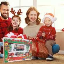 Large Christmas Train Set Toys Track Light & Sound Xmas Gift