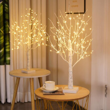 60CM LED Zweig Birke Tischbaum Licht Up Zweig Lichter Desktop Abendessen Lampe Warm