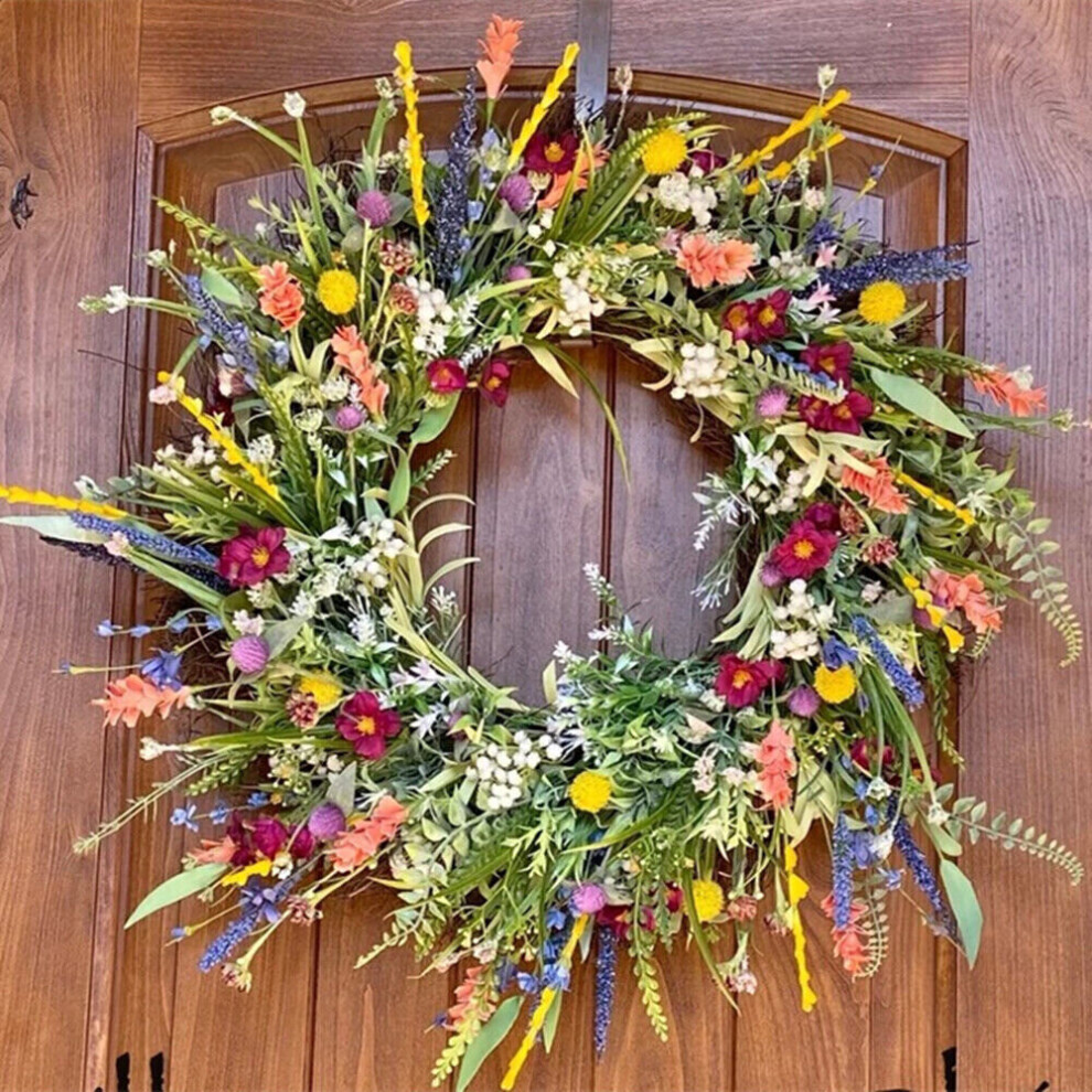 Spring Large Artificial Flower Wreath Front Door Wall Garland Home Party