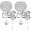 2 Stück Moderne Stil Wandlampe Kristall Wandlicht Halter mit Power Pull Schalter Kristall Wandleuchte 1