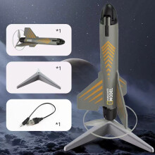 Muovi moottoroitu Air Rocket malli Outdoor Liftoff Spin Rocket