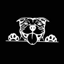 (Silver, One size) Funny Car Sticker Paws Up Pitbull Bully Dog Decal KK Vinyl Decor Black/Silver Personalized Car Decoration 16CMX8CM
