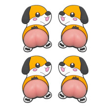 (A, One size) 4pcs 3D Cartoon Aanimal Cute Car Sticker, Silicone Anti-Collision Pad Car Stickers,100% New