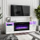 (White) 3 Flame LED Colors Freestanding Surround Set TV Unit with Remote Control 1