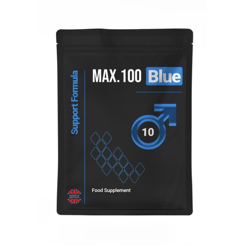 10 Tablets MAX.100 Blue Pills for Men Herbal Supplement 100mg