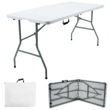 (6Ft Folding Table) 4/6FT CATERING CAMPING HEAVY DUTY FOLDING TRESTLE TABLE PICNIC BBQ PARTY CHAIRS