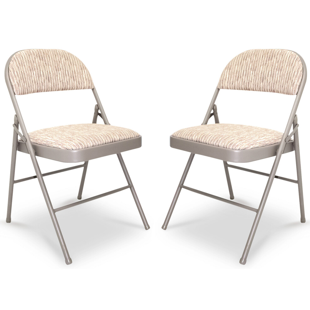 (2 x Metal Folding Chair) 4/6FT CATERING CAMPING HEAVY DUTY FOLDING TRESTLE TABLE PICNIC BBQ PARTY CHAIRS