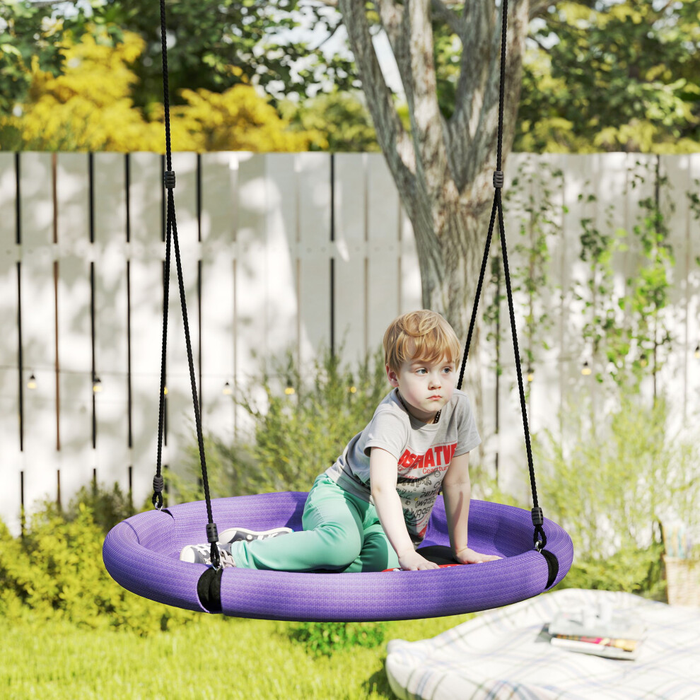 Aiyaplay Unisex Purple Nest Swing Seat For Kids, 100 Cm Diameter Saucer Tree Swing Set In 150Kg - Image 4