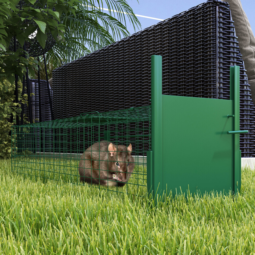 Outsunny Single Door Rat Trap For Animals, Dark/Green Small