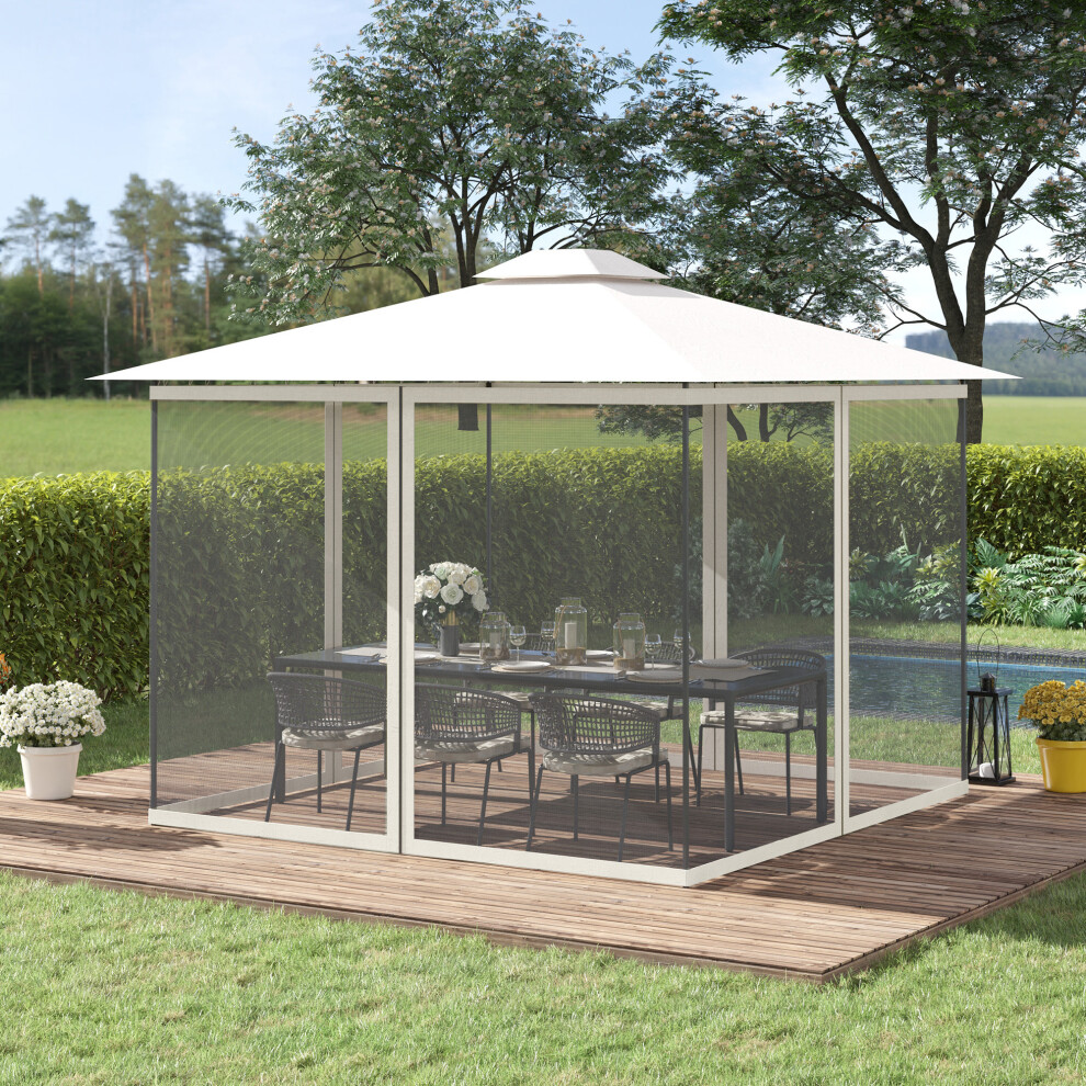 Outsunny 302 X 207Cm Universal Replacement Gazebo Mesh Netting Screen Walls