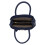 Living And Home Blue Classic Lychee Grain Tote Handbag 5