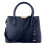 Living And Home Blue Classic Lychee Grain Tote Handbag 1