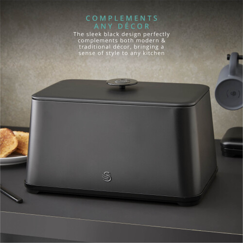 Swan Swan Stealth Bread Bin SWKA18520BLKN (Black) 2