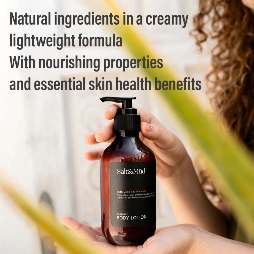 Salt and Mud Nourishing Body Lotion with Dead Sea Minerals & Rosemary | Hydrating & Revitalizing Skin Care - 500ml