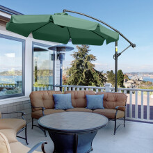 Outsunny 2.7m Garden Cantilever Banana Parasol Sun Shade w/ Crank, Green