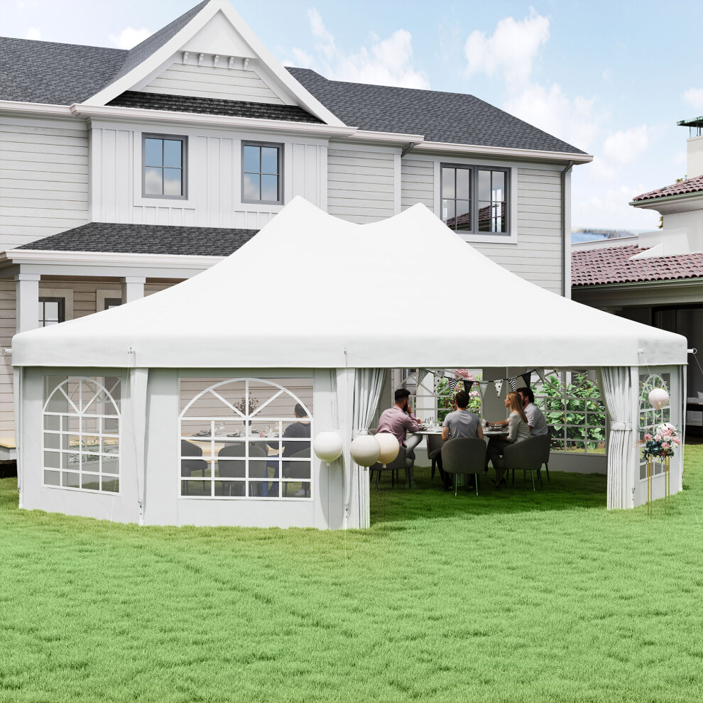 Outsunny 10 Sides Heavy Duty Tent Gazebo Outdoor Party Wedding Event Marquee