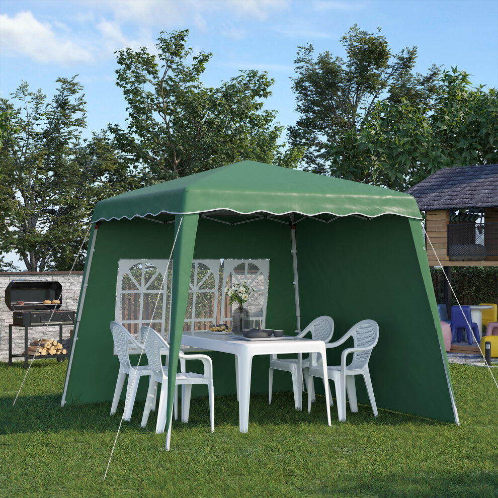 Outsunny 2.4 x 2.4m UV50+ Pop Up Gazebo Canopy Tent with Carry Bag, Green