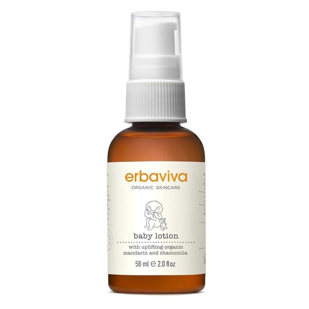 Erbaviva Organic Skincare Travel Baby Lotion with Chamomile & Mandarin | Gentle & Nourishing & Moisturising Lotion - 58ml