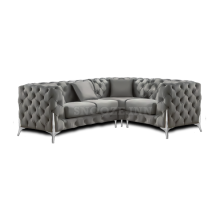 (Dark Grey, 4 Seater Left Hand Facing) SNOOZE Online Chesterfield 3 and 2 Seater Sofa Sets, Corner Sofas For Living Room, Upholstered Plush Fabric 3 Seater Velvet Sofas
