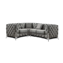 (Dark Grey, 4 Seater Right Hand Facing) SNOOZE Online Chesterfield 3 and 2 Seater Sofa Sets, Corner Sofas For Living Room, Upholstered Plush Fabric 3 Seater Velvet Sofas