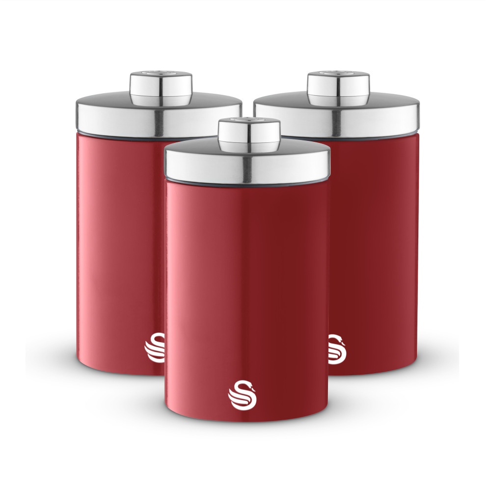 Swan Townhouse Canisters Kitchen Set Swka18530rn (Red) Red
