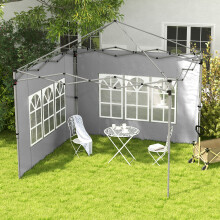 Outsunny Gazebo Side Panels for 3x3(m) or 3x4m Pop Up Gazebo, 2 Pack, Grey