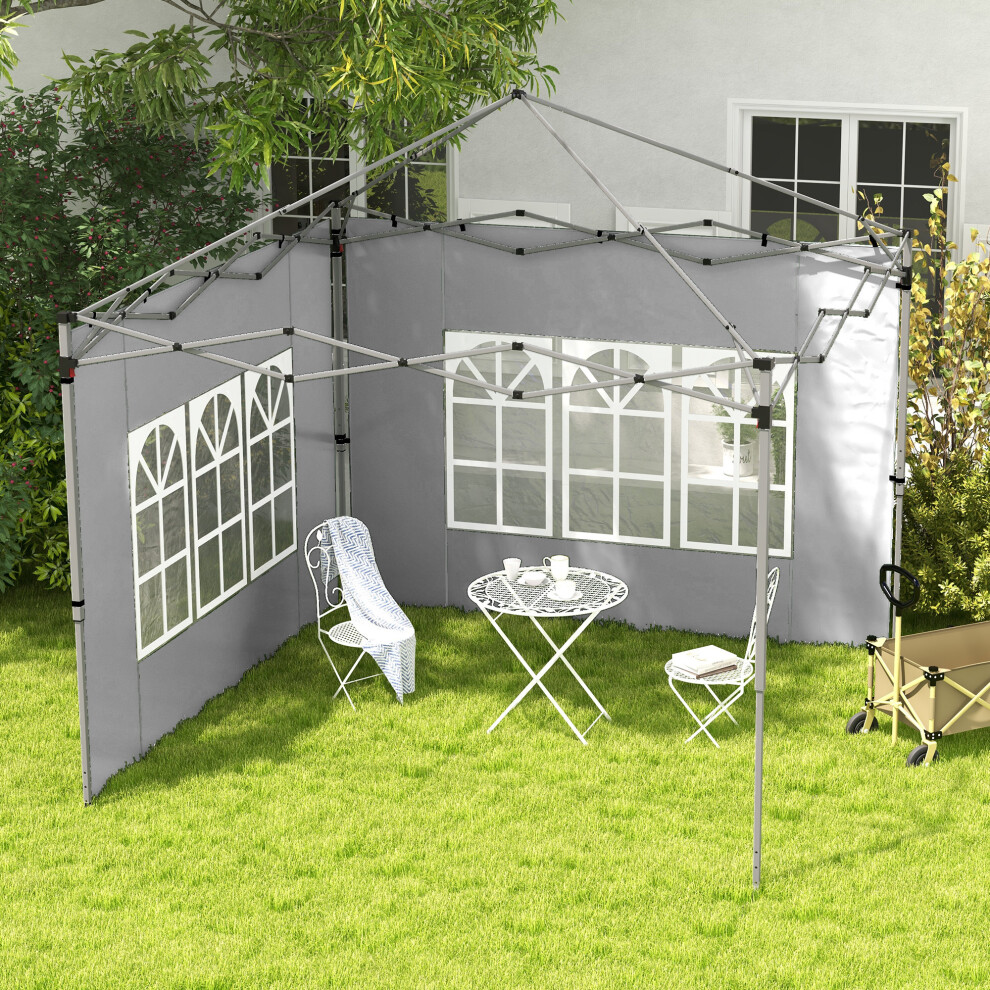 Outsunny Gazebo Side Panels for 3x3(m) or 3x4m Pop Up Gazebo, 2 Pack, Grey