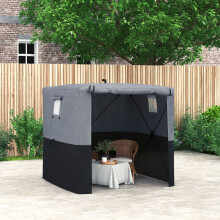 Outsunny 2 x 2m Pop Up Gazebo with Sides Easy up Party Tent with Carry Bag Black