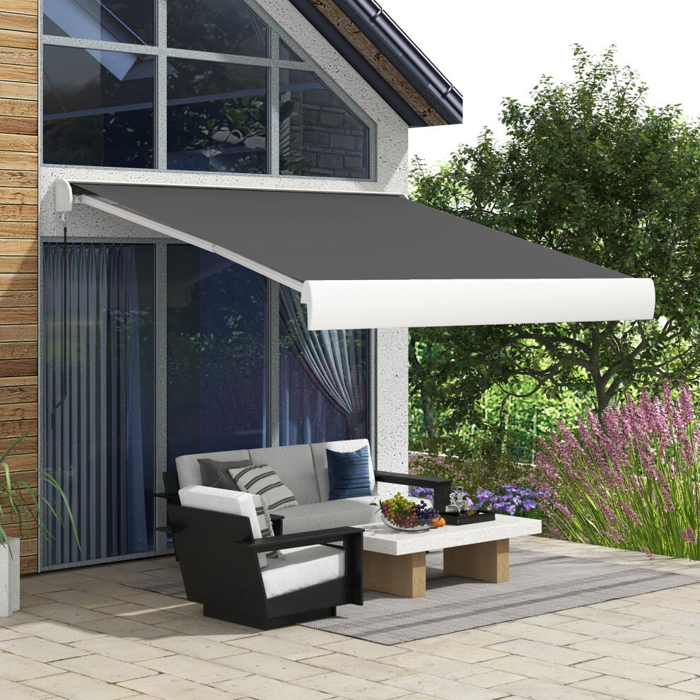 Outsunny 3 X 2.5M Electric Retractable Awning Sun Canopies For Door Window