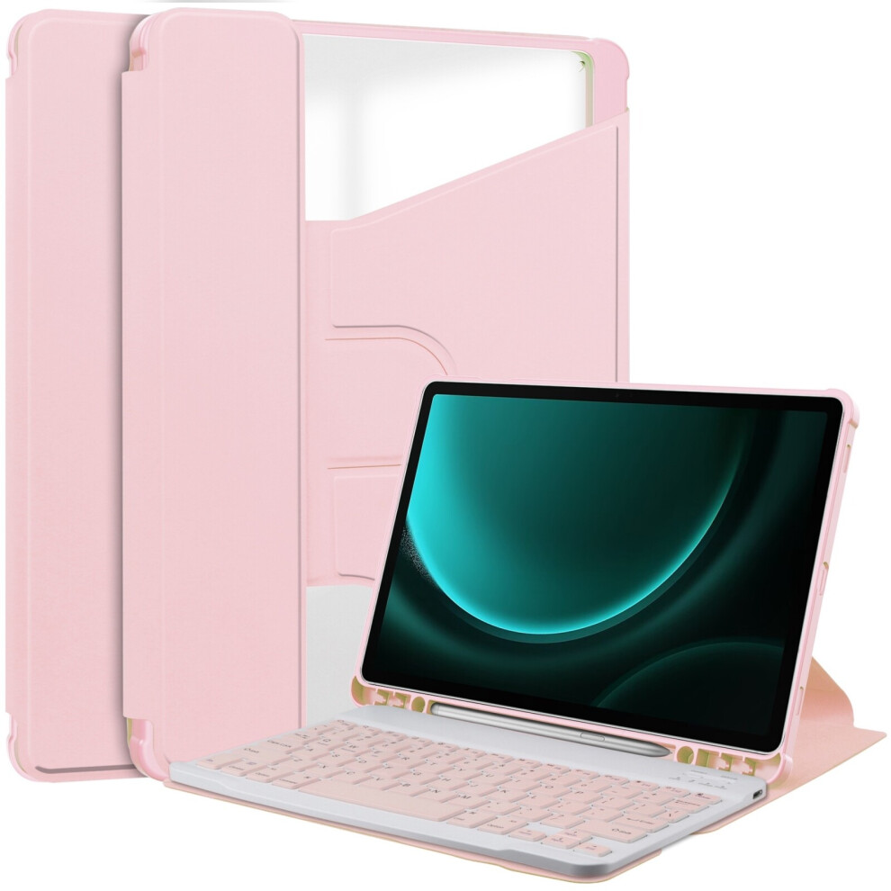 For Samsung Galaxy Tab S9 Fe+ / S10+ 360 Rotation Case (Pink) Pink 6914416052574