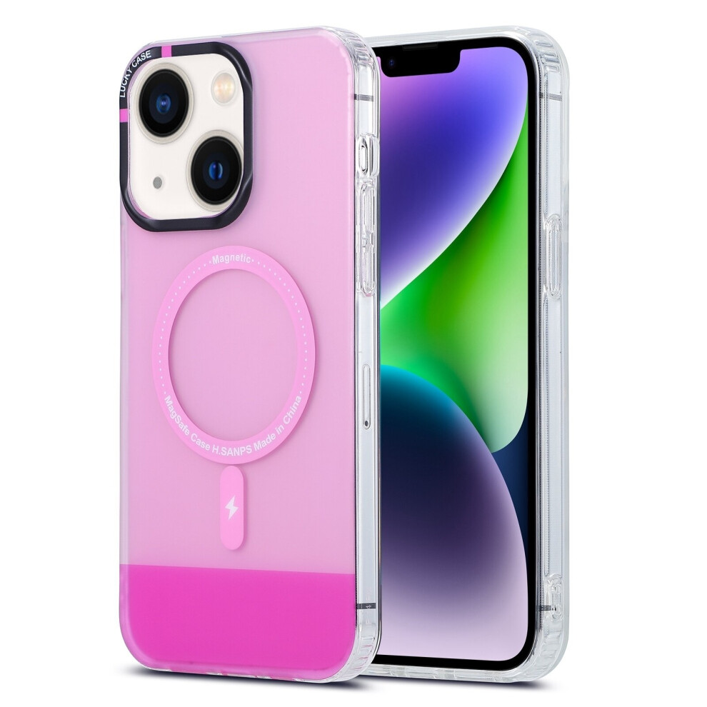For Iphone 15 Pc + Tpu Imd Magsafe Magnetic Phone Case(Pink) Pink 660111511743