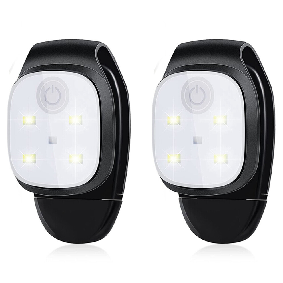 2X Outdoor Night Clip Lights Reflective USB Rechargeable LED Light Running Gear Safety Light Running