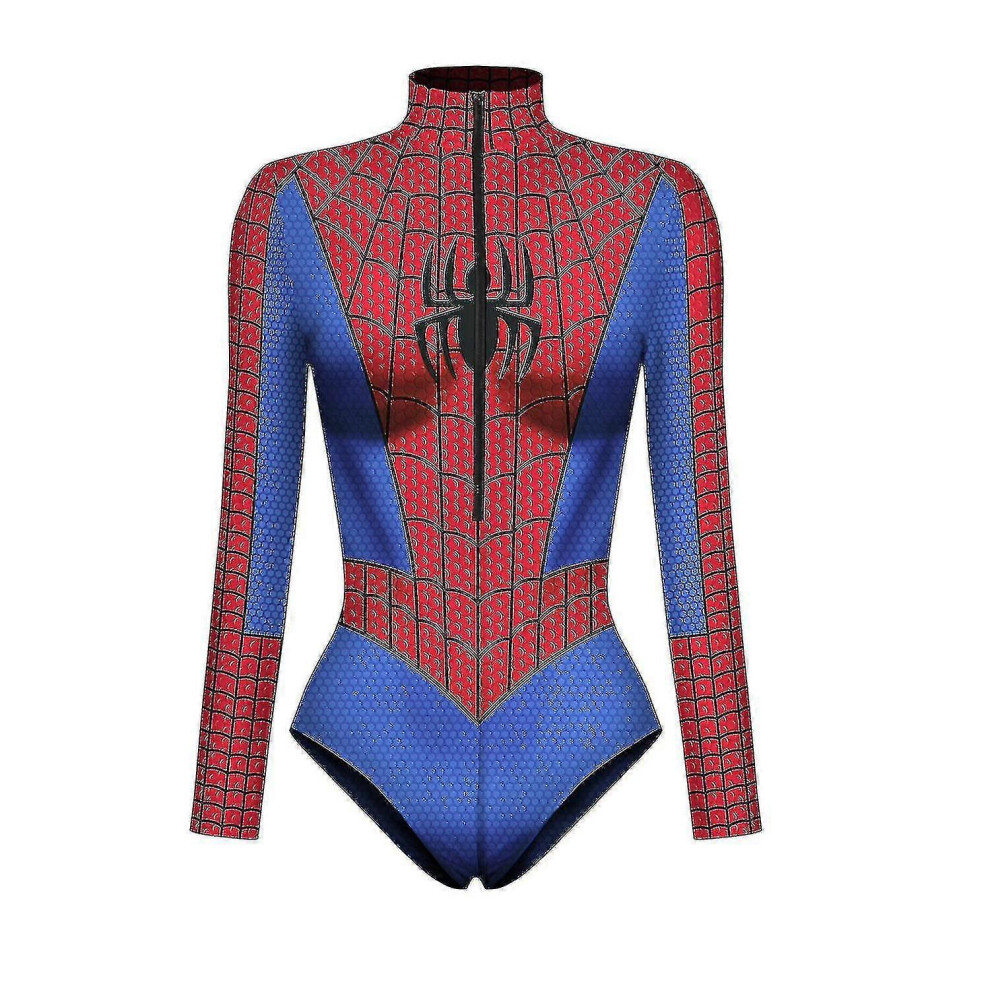 Hiigyl (B, Xl) New Superhero Cosplay Sexy Spiderman Costume Bodysuit Halloween Carnival Party Disguise For Women