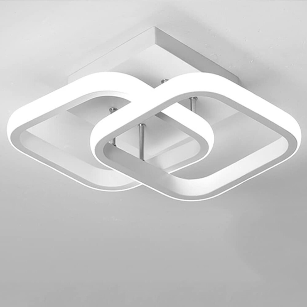 Ceiling Light Modern 22W LED Cool White 6000K Acrylic Square LED Ceiling Lamp for Hallway Office Bedroom Kitchen Living Room ceiling light(White)