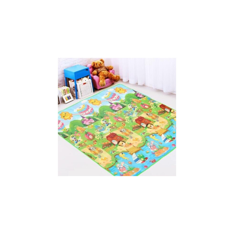 200X180CM KIDS CRAWLING 2 SIDE PLAY MAT EDUCATIONAL GAME SOFT FOAM PICNIC CARPET