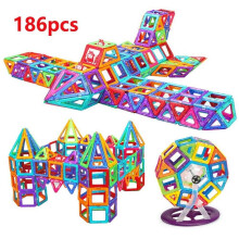 186Pcs Magnetic Building Blocks Construction Tiles Kit Kids DIY Toys Gift