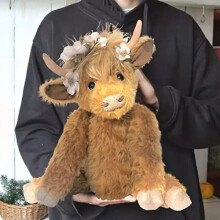Cuddly Highland Cow Accompany Plush Realistic Scottish Highland Cow Plush 2024