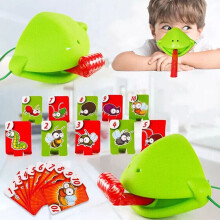 Frog Mouth Tongue-Blowing Music Toy – Interactive Kids' Board Game with Green Frogs, Tongue Launch, Chameleon Theme, Safe ABS Plastic