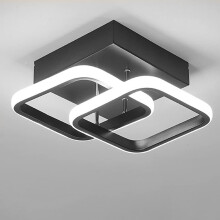 Ceiling Light Modern LED Cool White Acrylic Square Ceiling Lamp for Hallway Office Bedroom Kitchen Living Room Bedroom Ceiling Lights (Black)