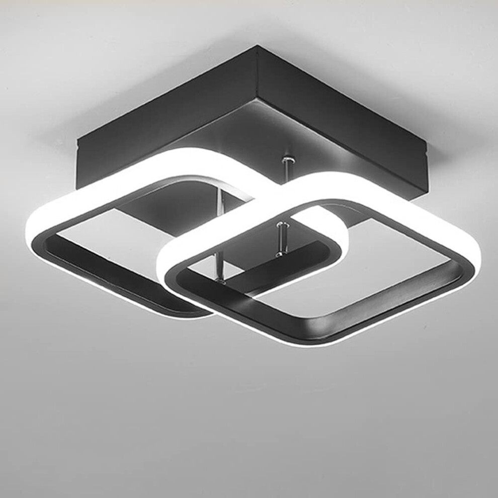 Ceiling Light Modern  LED Cool White Acrylic Square Ceiling Lamp for Hallway Office Bedroom Kitchen Living Room Bedroom Ceiling Lights (Black)