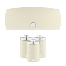Swan TownHouse Bread Bin & Canisters Kitchen Set (Cream)