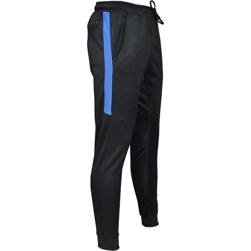 Sixsigma Sports (Black With Navy Stripe, Xl) Men Gym Slim Fit Trousers- Tracksuit Bottoms