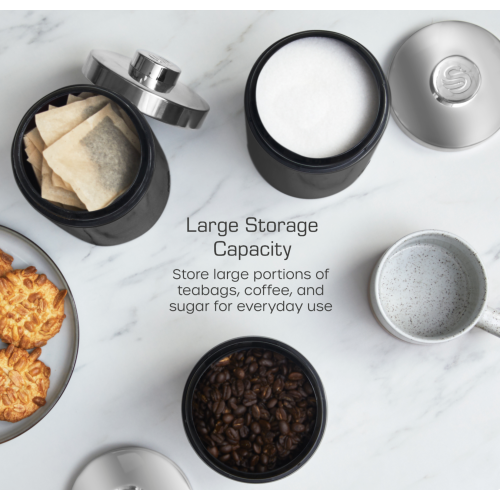 Swan Swan TownHouse Bread Bin & Canisters Kitchen Set (Black) 2