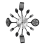 16 Inch Large Kitchen Wall Clocks with Spoons and Forks(Black) 2