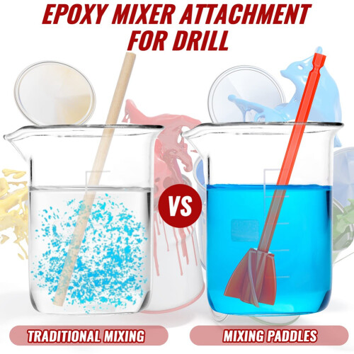 Lot de 12 accessoires de mélange époxy pour perceuse Helix Paint Mixer 2