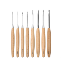 8Pcs Wood Crochet Hooks, Ergonomic Handle Crochet Hooks Set